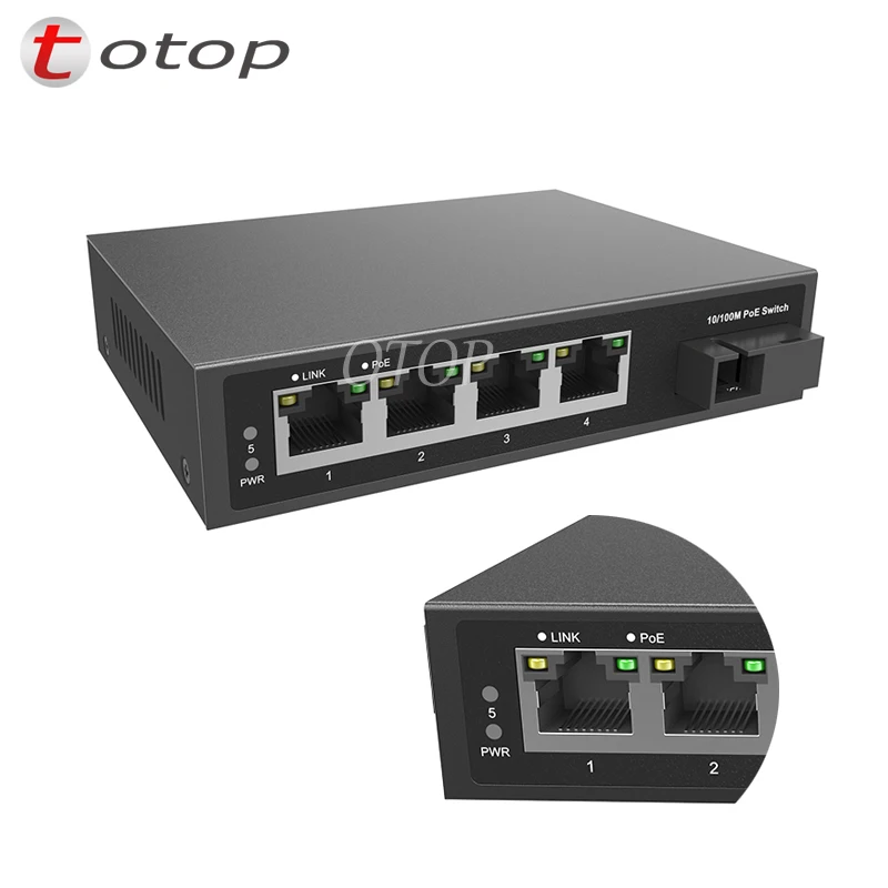 

5-портовый коммутатор POE 100 Мбит/с, умный переключатель Ethernet RJ45, Ethernet 802, 3af/at для IP-камеры/беспроводной точки доступа/системы видеонаблюдения, ...