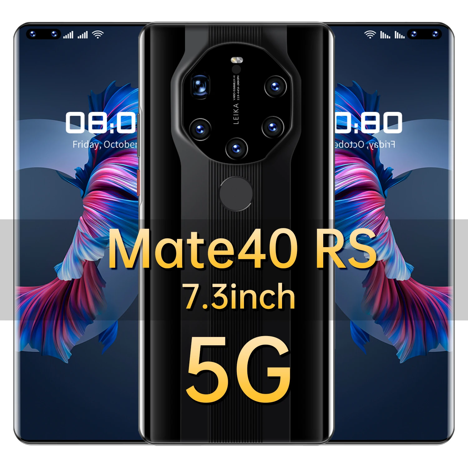 

Smart Global Version Mate40 RS Cellphone 6800mAh 16GB 512GB 24MP 50MP Camera Face ID Snapdragon 888 7.3 Inch Screen Mobile Phone