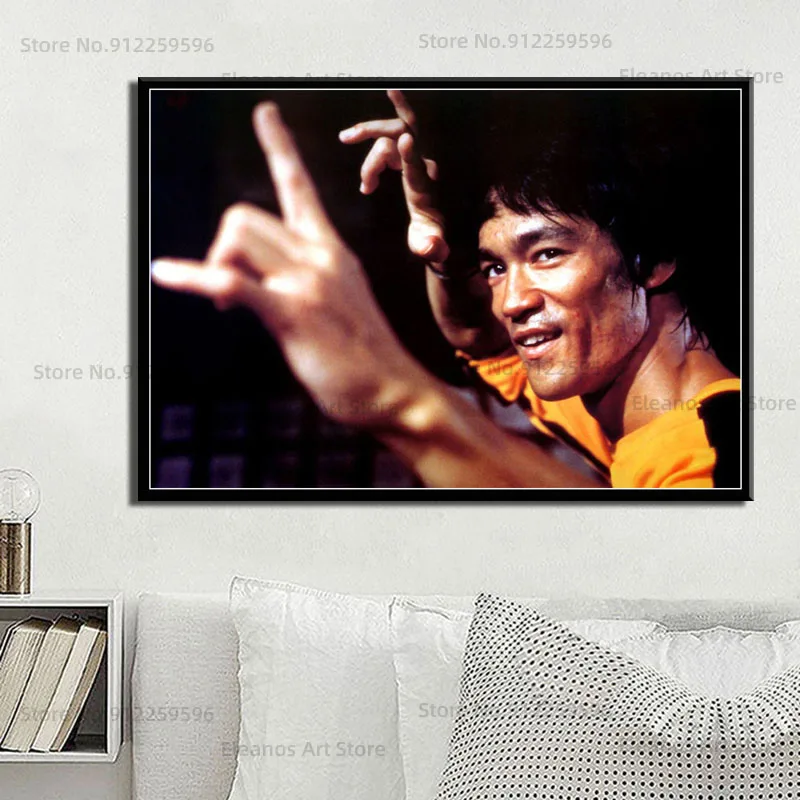 Z710 Брюс Ли фото портрет фильм звезда кунгфу настенное Искусство Холст плакат