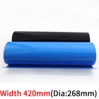 Термоусадочная трубка из ПВХ, Ширина 420 мм, диаметр 268 мм, изолированная пленка для литиевого аккумулятора, защитный чехол, чехол для провода, втулка для кабеля, черный, синий
