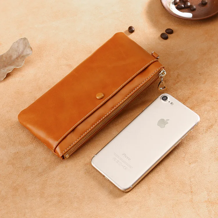 Кошелек из натуральной кожи в винтажном стиле гладкий глянцевый кошелек для