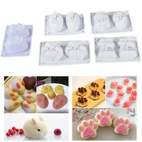 3d easter bunny mold silicone resin mold cake mousse dessert jelly baking candy chocolate mould kitchen bakeware tools making