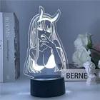 3d-лампа в стиле аниме любимый в Franxx Zero Two 02, светодиодный ночник манга 02, настольная лампа, детский Декор, светильник в подарок для дома