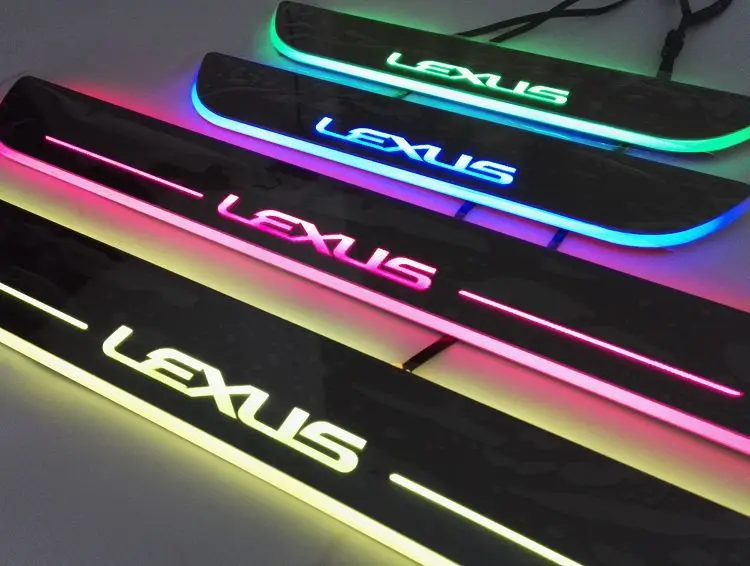 Lexus RX270 СВЕТОДИОДНЫЙ Красочный стример динамическая подсветка Руководство Добро пожаловать подсветка для подножки в комплекте порог для автомобиля