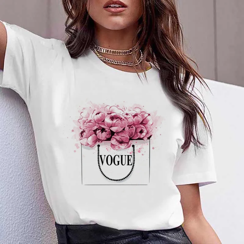 

T Shirt Women Short Sleeve Floral Flower Fashion Lady Top T Shirt 2020 New Summer Ladies Womens Graphic Female Tee Tshirt Femme