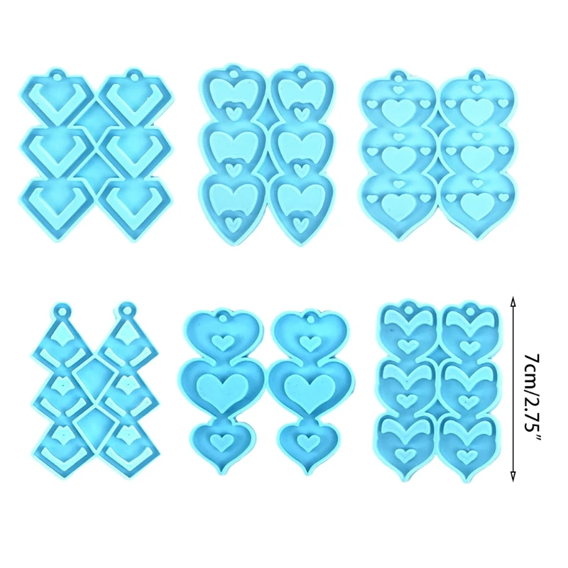 

Keyring Casting Silicone Mould Earrings Pendant Keychain Epoxy Resin Mold DIY Crafts Jewelry Making Tools