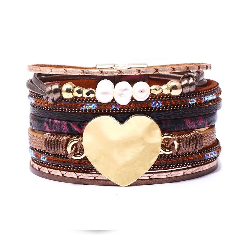 Кожаный браслет для мужчин и женщин многослойный в богемном стиле 2019 | Украшения