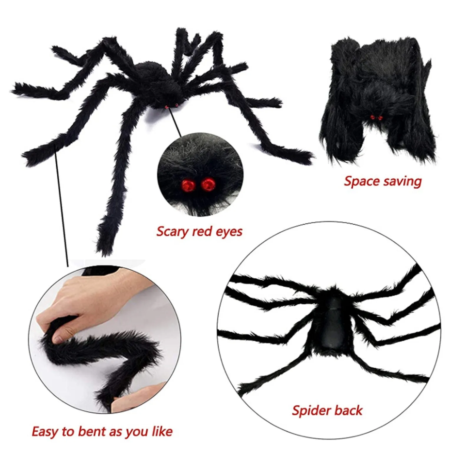 Hairy Giant Spider Web And Fake Props Scary Yard Door &amp Outdoor Decor With Stretch Cobweb | Дом и сад