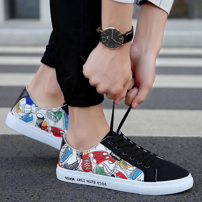 Мужская обувь для скейтбординга спортивная из дышащего материала на шнуровке