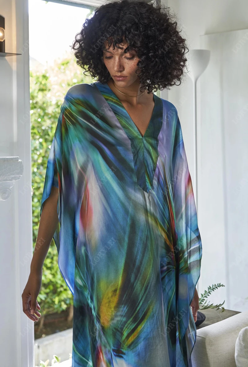 2021 быстросохнущая богемная Печать рукава летучая мышь свободное летнее пляжное