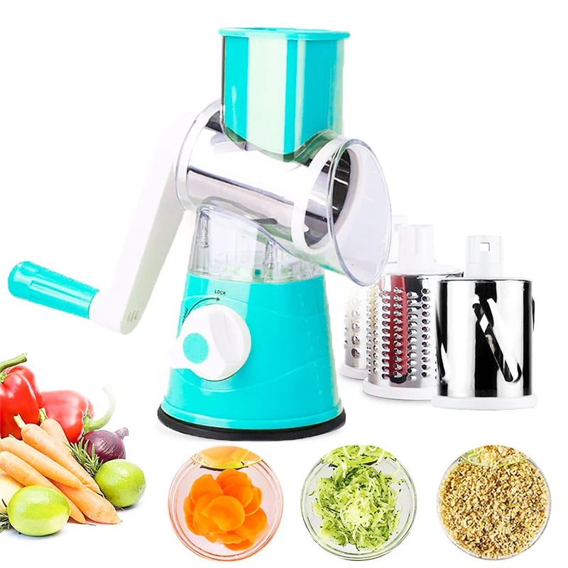 

Manual Vegetable Slicer Multifunctional Food Processing Round Mandolin Room Vegetable Cutter Blender Kitchen Meat Grinder