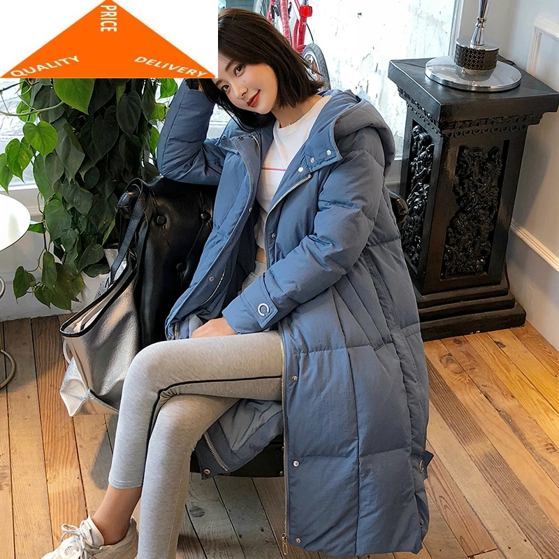 

20% Winter Women Duck Coat Female Long Warm Parka Down Jacket Woman Hooded Outwear Clothes 2020 LWL9299