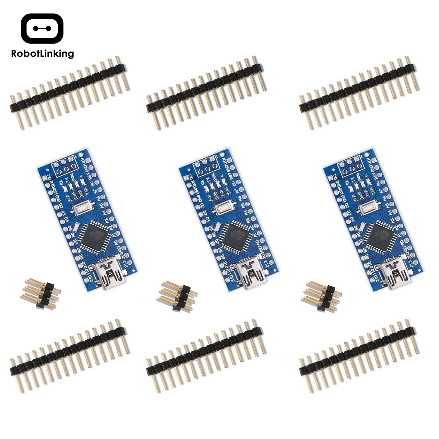 Nano V3.0, Nano board CH340/ATmega328P без кабеля USB, совместим с Arduino Nano V3.0(Nano x 3 без кабеля