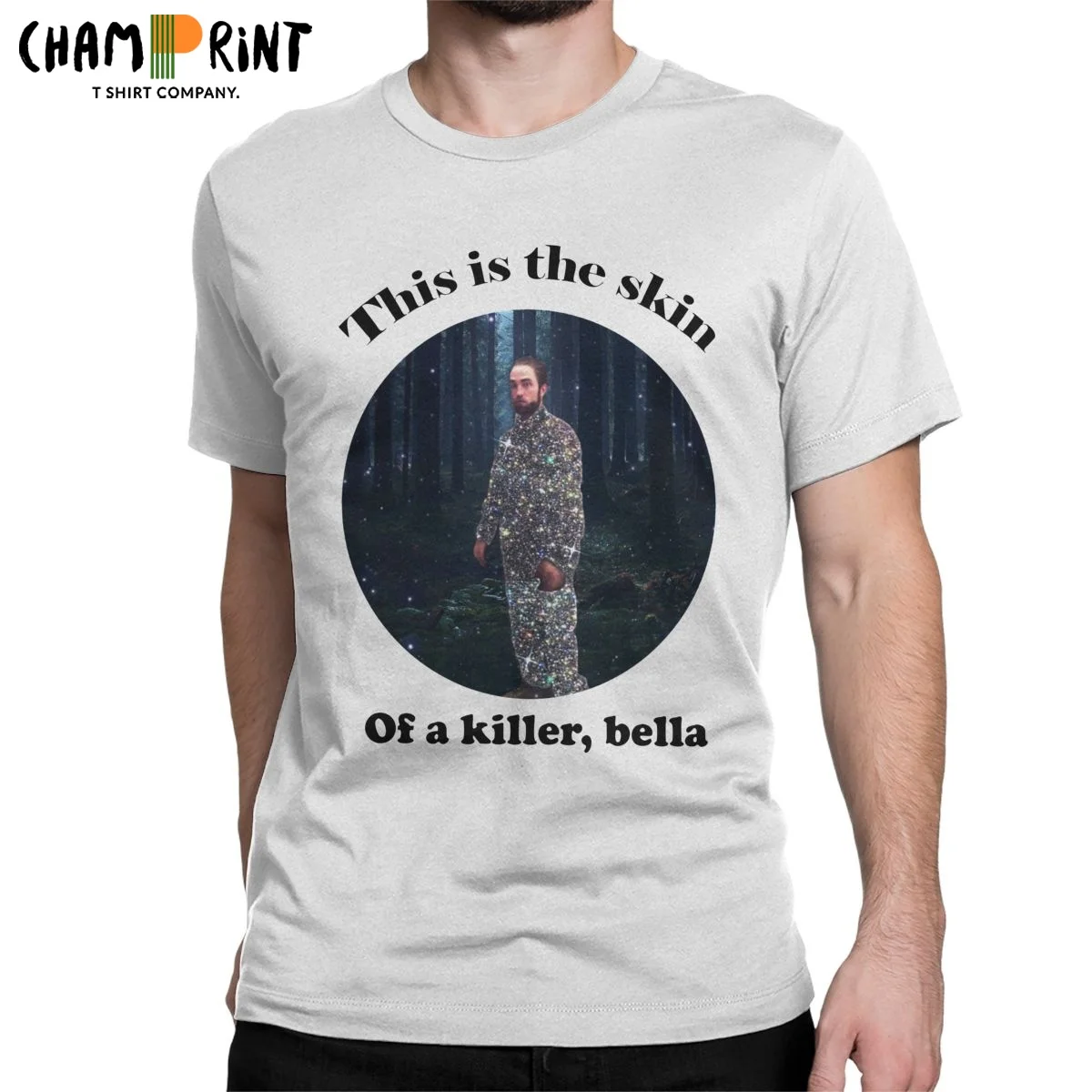

This Is The Skin Of A Killer Bella Men's T Shirt Robert Pattinson Vintage Tees Short Sleeve Crew Neck T-Shirts Cotton Tops