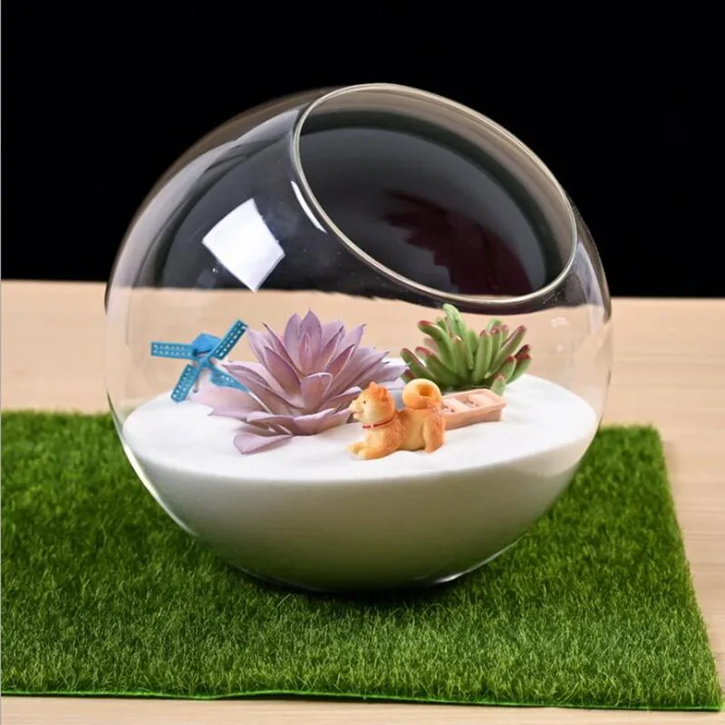 8pcs/pack Diameter=15cm Big Size Side Open Glass Terrarium Vase Home Decoration Creative Aquarium Fishbowl Friend Gift