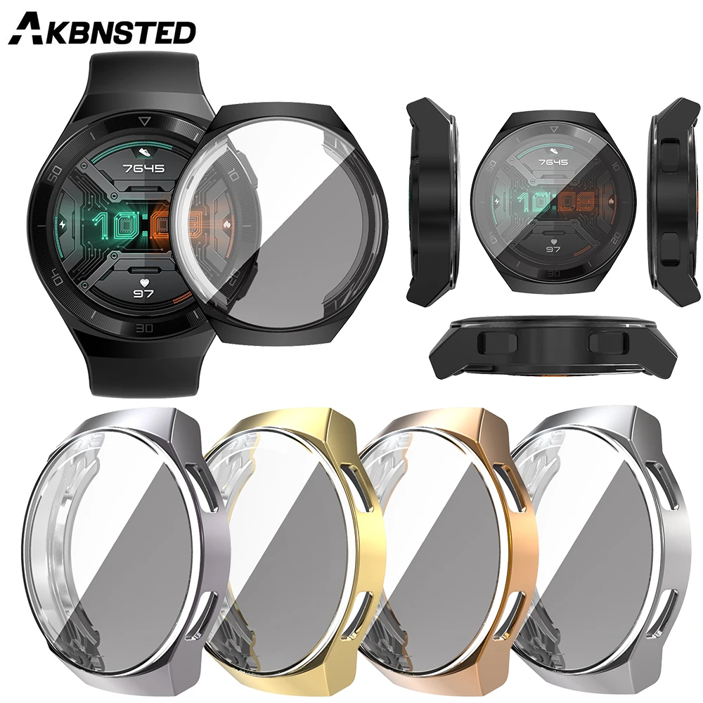 AKBNSTED TPU Plating Silicone Watch Protective Case For Huawei GT 2e Smart Replacement Cover 2E |