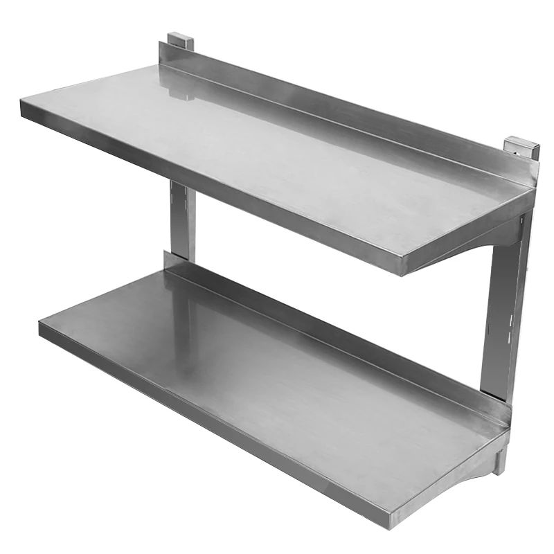 

80*30*40cm Stainless Steel Workbench Storage Rack Hotel Kitchen Vegetable Cutting Table Double Decking Packing Work Table HWC