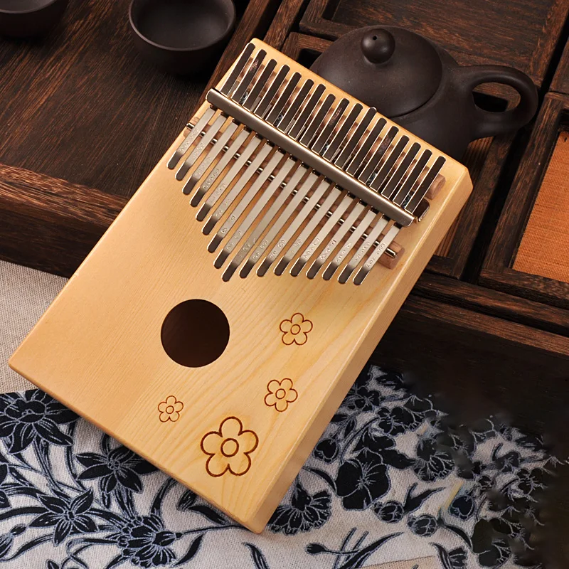 17 Keys Kalimba African solid Mahogany Thumb Piano 17 keys Solid Wood Kalimba Musical Instrument High-Quality Wood Finger Piano