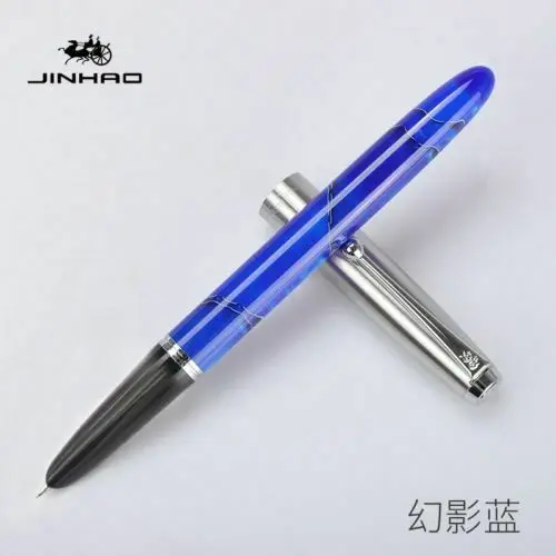 Blue Acrylic EF Jinhao 51A акриловая/деревянная авторучка чернильная ручка каллигграфия ручки EF/F/ручной работы сменный наконечник канцелярские принадлежности для офиса и школы - Цвет: Blue Acrylic EF