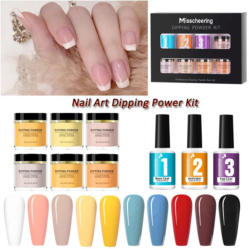 Пудра для маникюра и ногтей красочная пудра Базовое покрытие активатор набор без