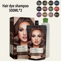 organic color hair dyeing long lasting fast colored multicolor hair keratin hair dye shampoo cover white hair 500ml2