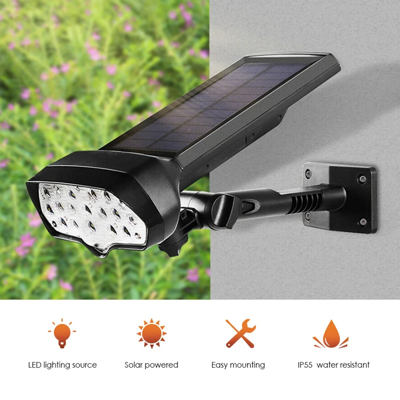 

1/24Pcs 19Led Solar Light Outdoor Garden Street Light Ip65 Waterproof Solar Powered Sunny Garden Decorative Lighting Wall Light