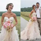 Новое Бальное Платье, Свадебные Платья, милое платье принцессы с открытыми плечами, свадебные платья расшитые бисером кружева с жемчугом, свадебные платья на шнуровке