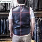 Мужской теплый жилет из натуральной овечьей и лошадиной кожи, стильный жилет из овчины мериноса, 0967