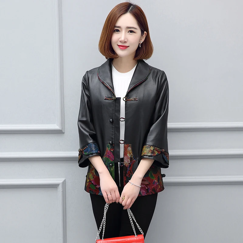 

Women Real Genuine Leather Jacket Clothes 2020 Spring Autumn Vintage Korean Elegant Sheepskin Coat Plus Size Veste Femme ND1506