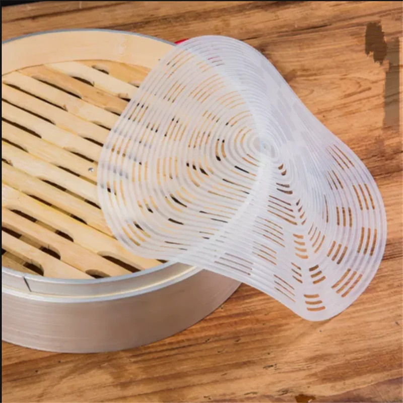 

30-50cm Round Dumplings Mat Steamer paper hick Silicone Steamer Non Stick Pads Air Fryer Steamer Liner Kitchen Supplies
