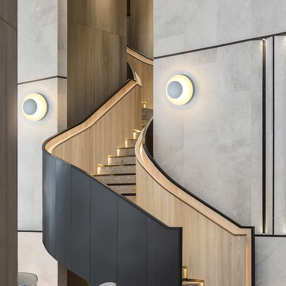 Светодиодный настенный светильник s современный с вилкой в помещении Круглый 10