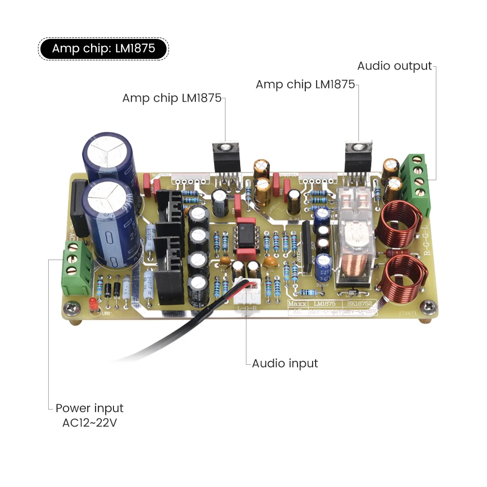 Усилитель AIYIMA SK18752 аудиоплата 30Wx2 Hi Fi стереоусилитель звука с предусилителем OP Amp