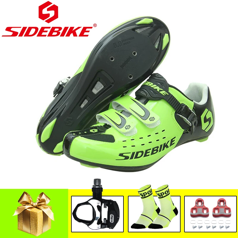 package 1 for G SIDEBIKE, обувь для шоссейного велосипеда, мужские велосипедные педали, бутсы, дышащие, самозакрывающиеся, дышащие, для езды на велосипеде, спортивные кроссовки - Цвет: package 1 for G