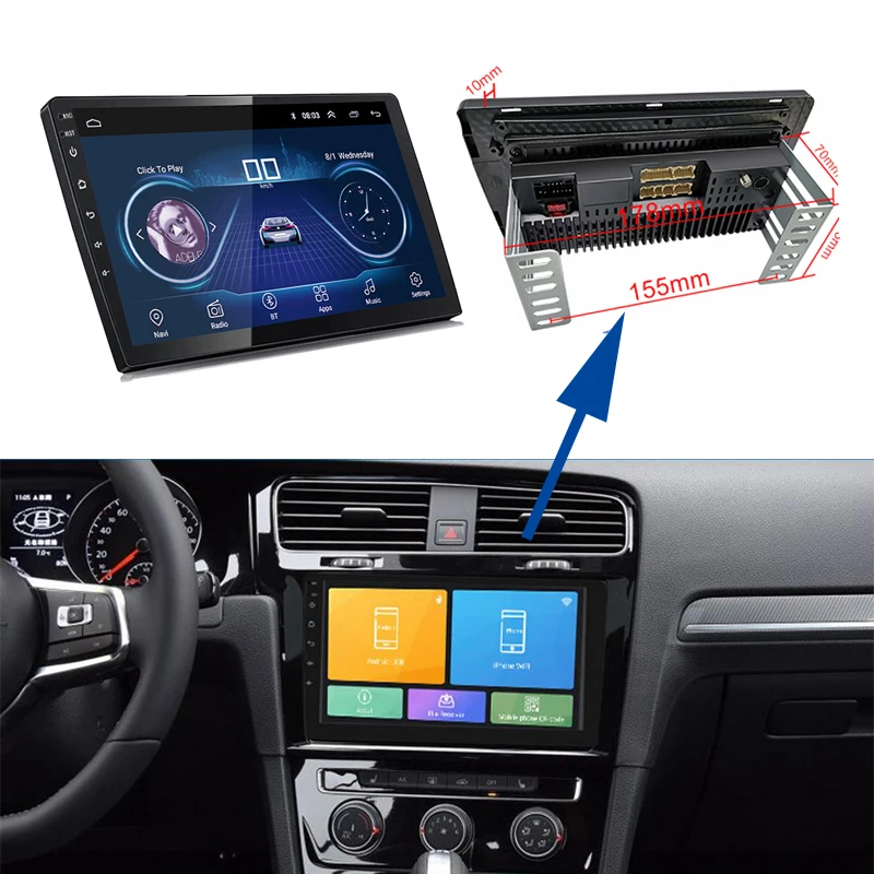 Автомагнитола 9/10 1 дюйм 2 Din Android 9 0 мультимедийный плеер автомобильное радио GPS