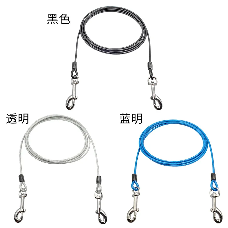 

Hot Sales X-long Steel Wire Dog Chain Steel Core Pet Traction Rope with Spring Proof Punch Dog Chain