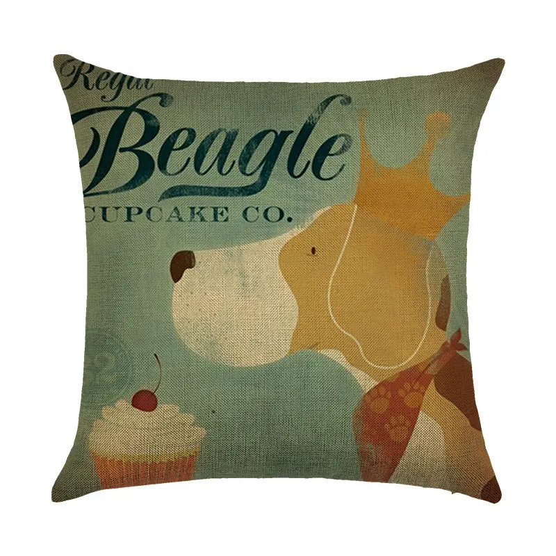 Новые забавные мопса печатных Подушка Чехол Крышка квадратный 45 см * белого цвета