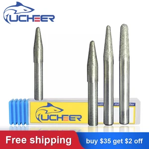 UCHEER 1 шт. спеченные конический камень, гравировальные фрезы, инструменты для резьбы, алмазные фрезы, концевые фрезы, ЧПУ Инструменты