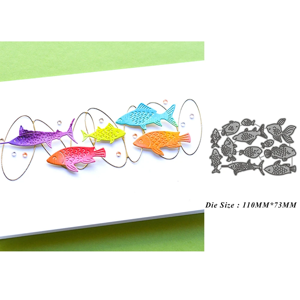 

Sea Bottom Fish 2021 New Metal Cutting Dies for Scrapbooking Frame Edge No Stamps Stencil Cuts Crafts Navidad Molds Die Paper