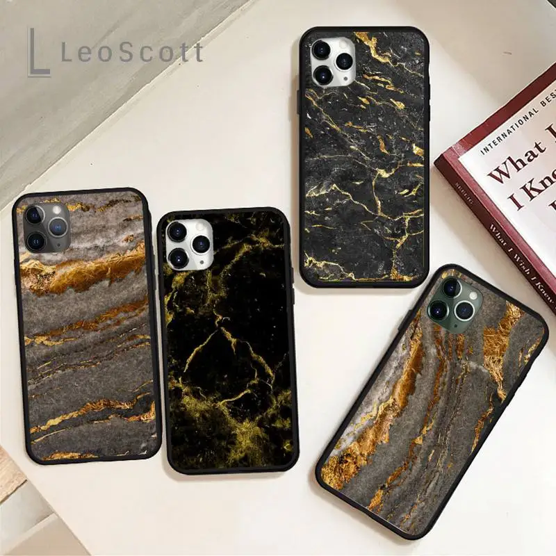

Luxury Gold marble Phone Case for iPhone 11 12 pro XS MAX 8 7 6 6S Plus X 5S SE 2020 XR Soft silicone cover Shell Funda