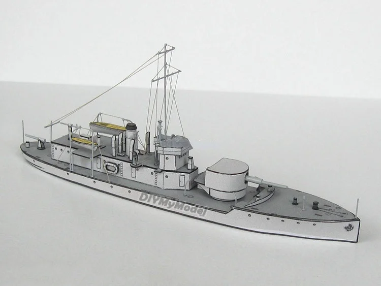 DIYMyModeI M 18 y delapan-Kit de rompecabezas hecho a mano de gunboat, modelo de papel artesanal, juguete, regalo, utillaje de pel&iacute;cula, 1:400-1