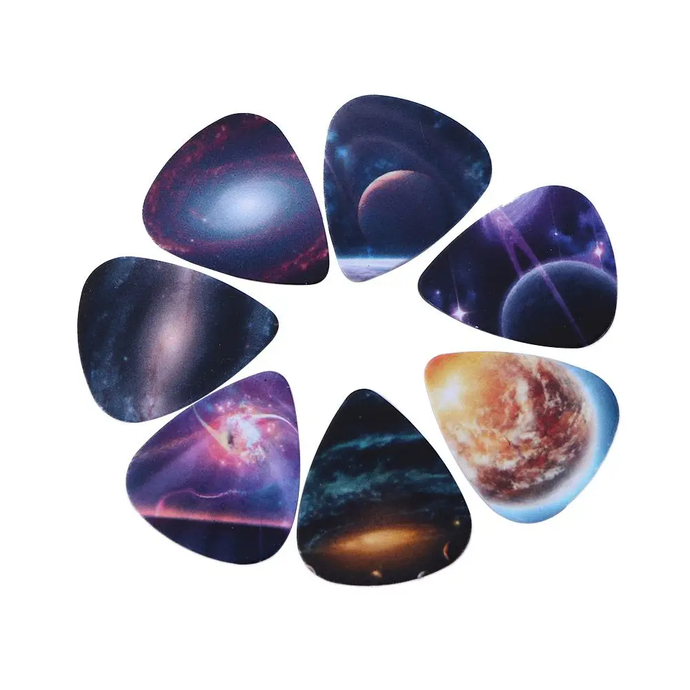 

10pcs/Lot 071mm thickness Vastness of the universe Star guitar picks pattern guitar strap guitar parts Guitar Accessories