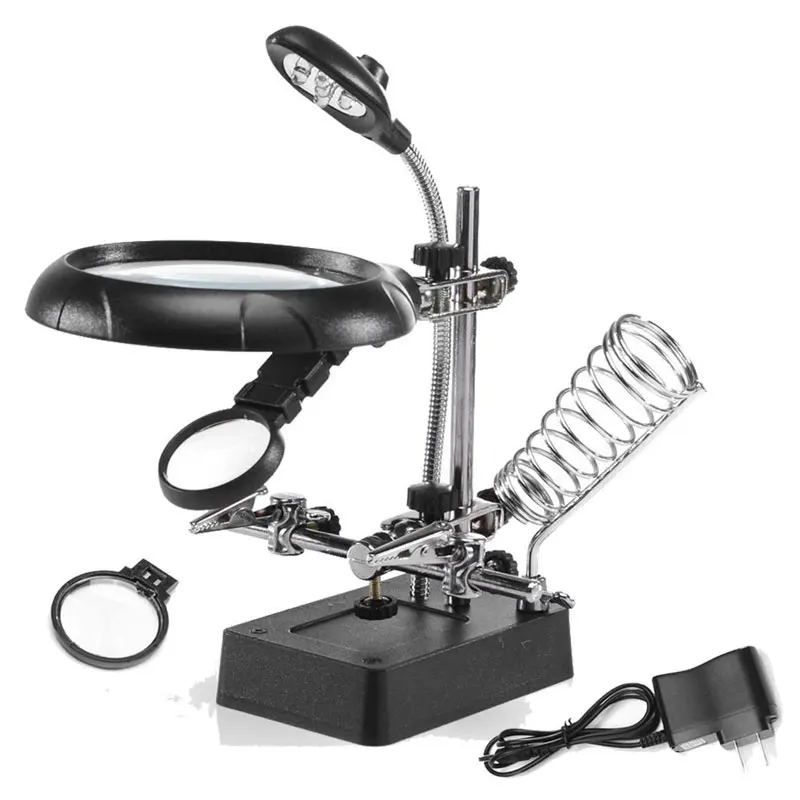 Светодиодный увеличитель Multipower Helping Hand с зажимами для припоя подставка ювелирных