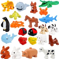 cute animals dog dinosaur shark whale elephant penguin compatible with brand brick animals in blocks diy toys for children gifts