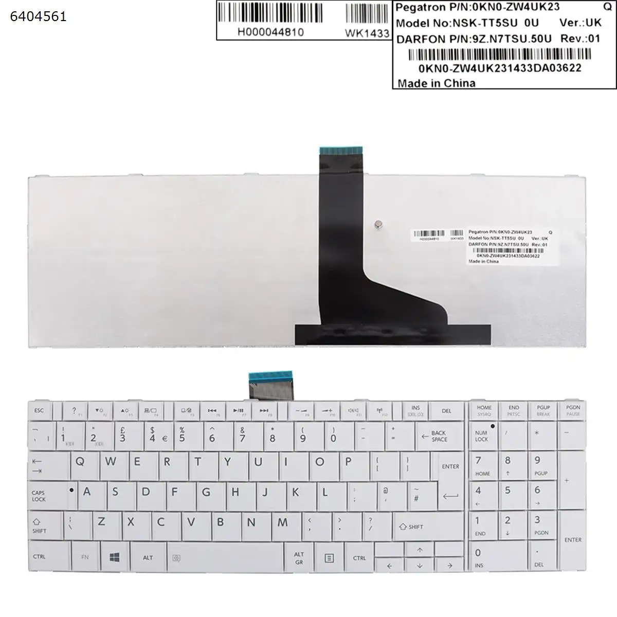 Клавиатура для ноутбука Toshiba Satellite L870 L870D L875 L875D L950 L950D L955 L955D L970 L970D L975 L975D белая |