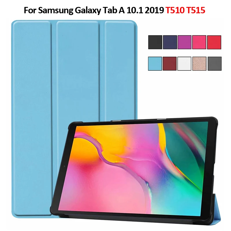 Кожаный чехол для Funda Samsung Galaxy Tab A 10 1 2019 с трехслойной подставкой планшета T510