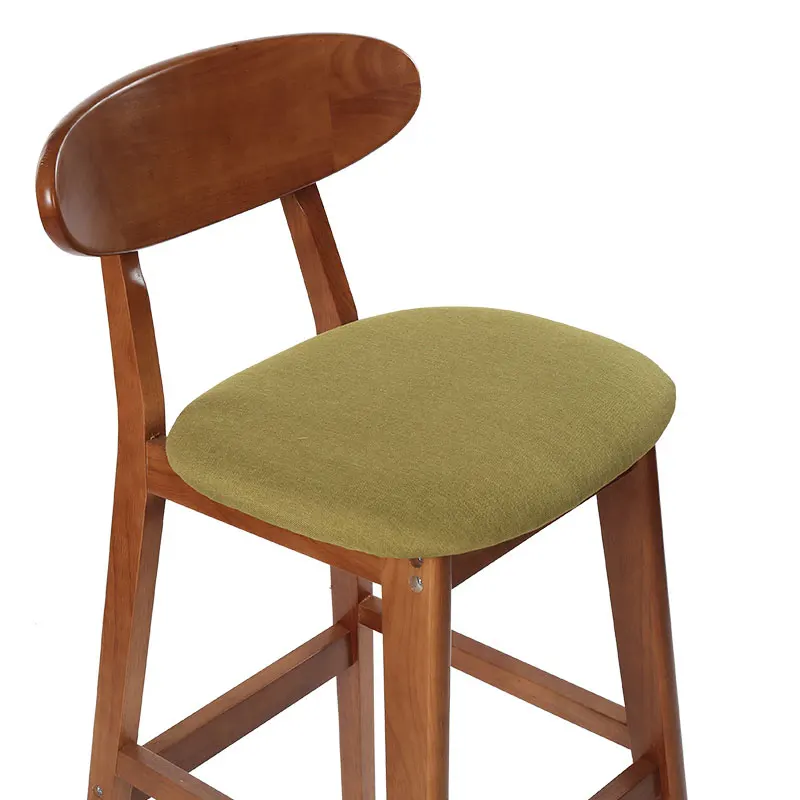 Барный стул полиуретановое кресло тканевое из цельной древесины современный