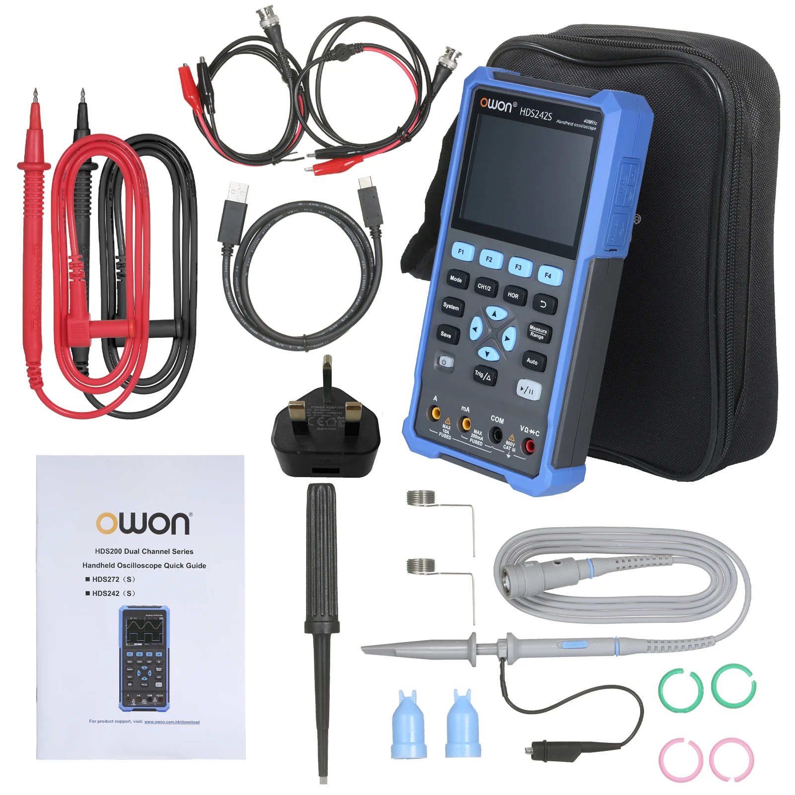 OWON HDS242/HDS242S /HDS272/HDS272S 2 CH Ручной осциллограф мультиметр генератор сигналов 40 МГц 3 в