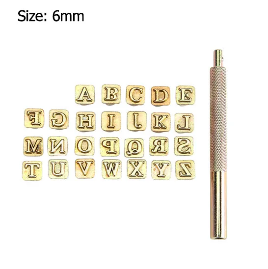 26pcs Alphabet 26 шт. Алфавит кожа тиснение Печатный Штамп Инструменты 26 Английских Букв металлический штамп набор кожаных инструментов кожевенное ремесло - Цвет: 26pcs Alphabet