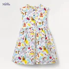 Little mavenДетское платье с мультипликационным принтом кролик для девочек; Повседневное платье для маленьких девочек; Детское хлопковое платье с цветочным рисунком с вышивкой; Одежда для девочек