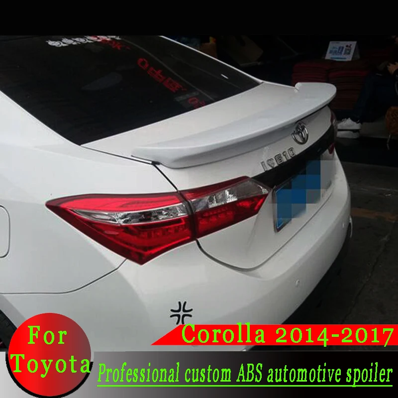 Высококачественный спойлер из АБС пластика для Toyota Corolla 2014 2017 грунтовка цветной